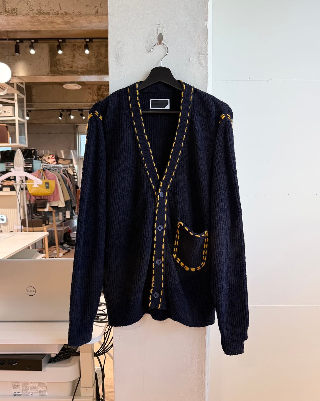 핑거린 네이비 스티치 니트 가디건  상품이미지1