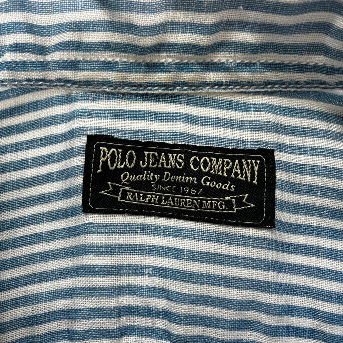 Polo  폴로 랄프로렌 자수 스트라이프 포켓 린넨 셔츠 상품이미지4