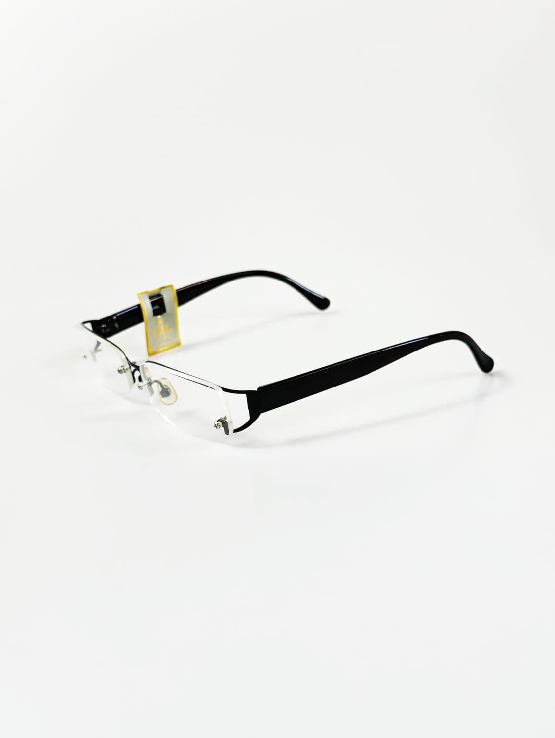 DARK 블랙 무테 스퀘어 메탈 프레임 빈티지 안경 상품이미지3