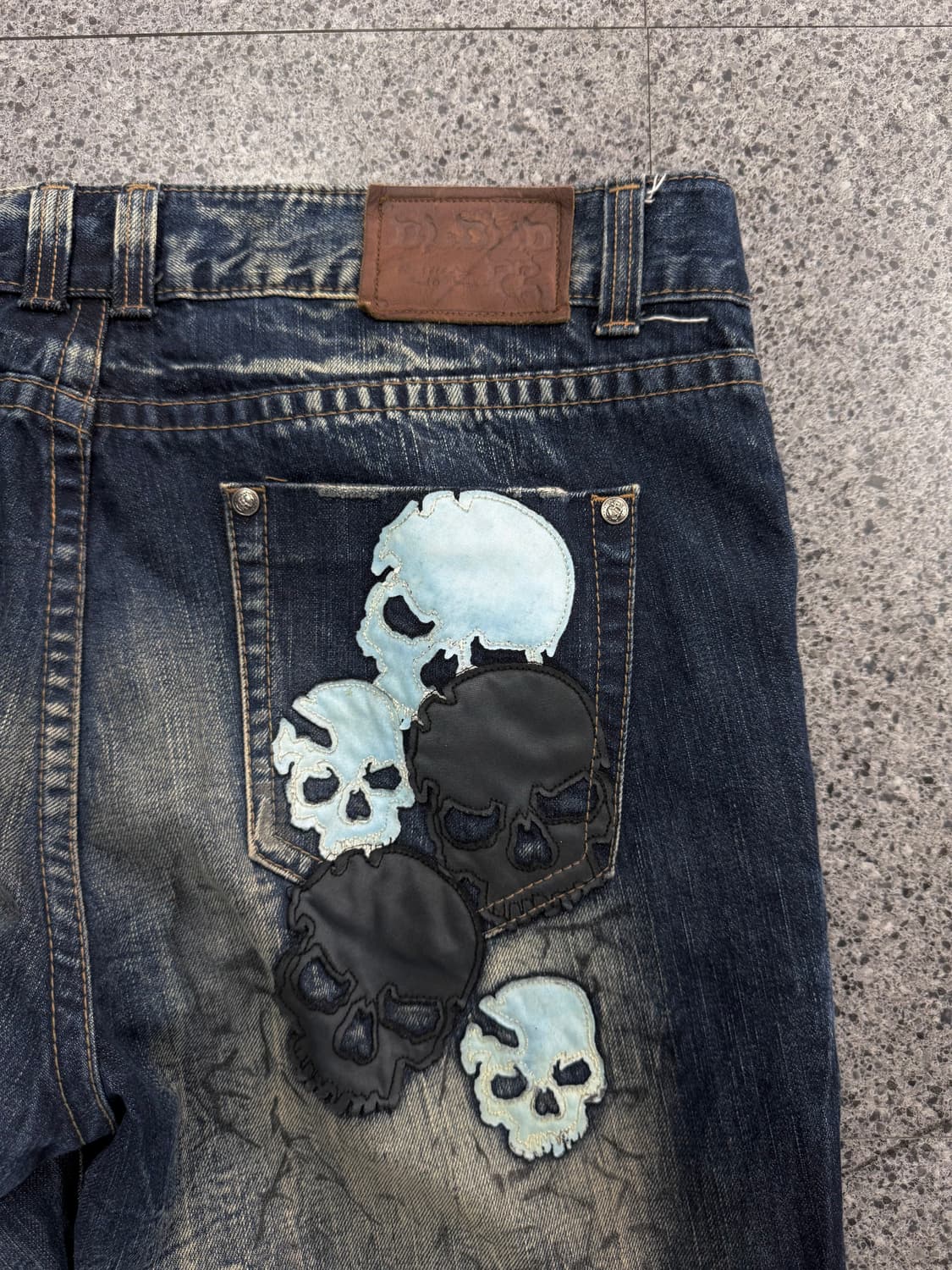 vintage skull patch denim pants  상품이미지4