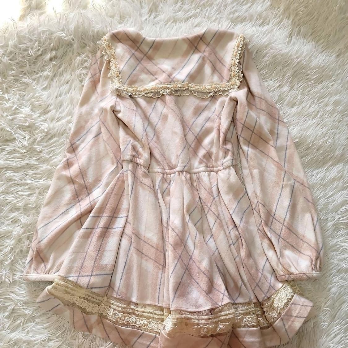 리즈리사 핑크 체크 세일러 원피스 상품이미지3