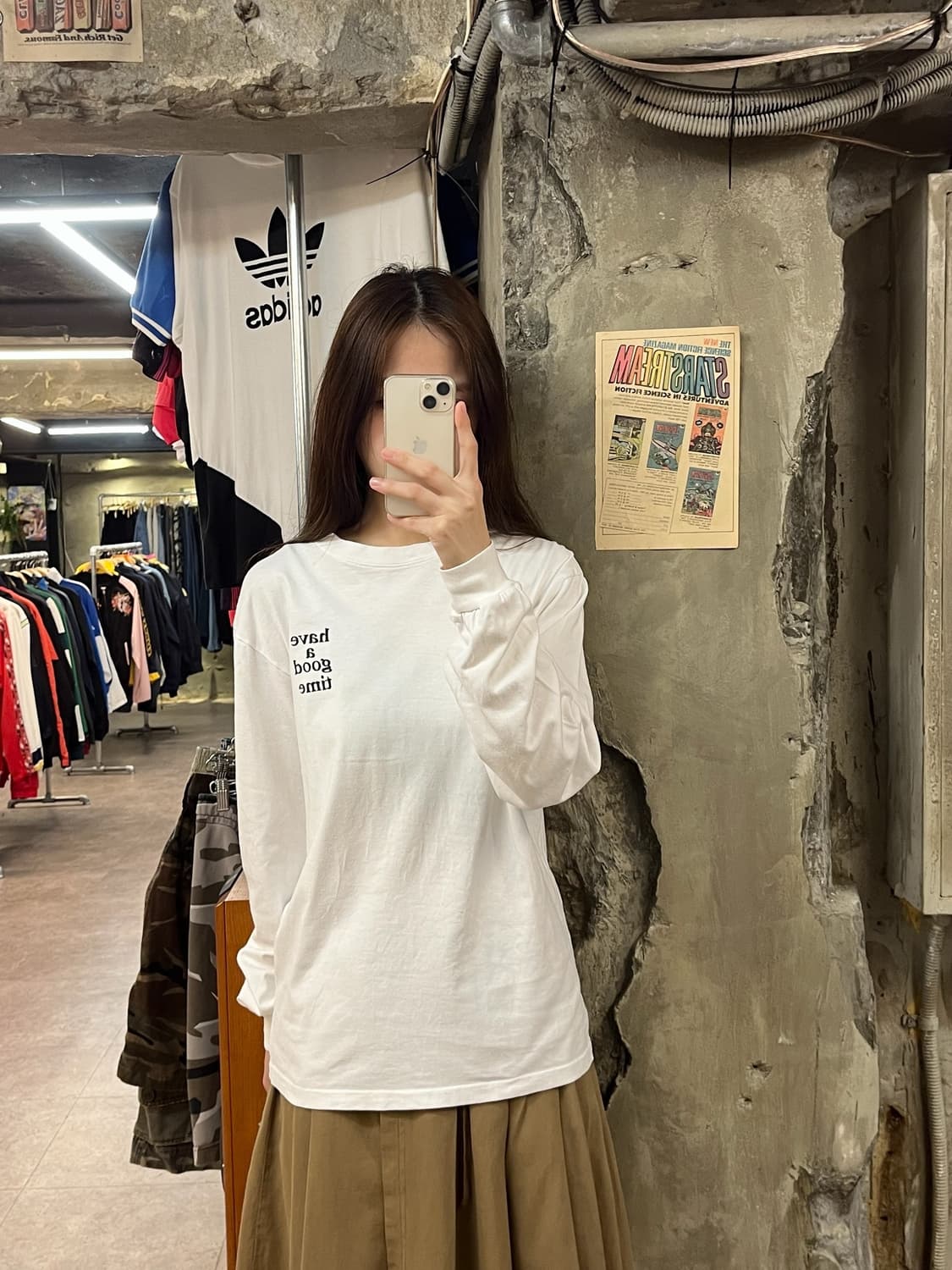 해브어굿타임 긴팔티 화이트 S #csz948 상품이미지2