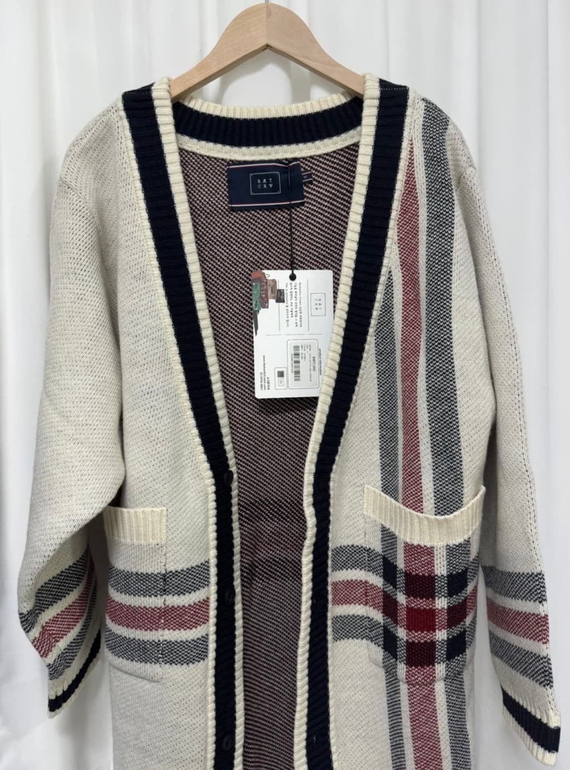 [새상품] 로맨틱크라운 체크 롱가디건 상품이미지1