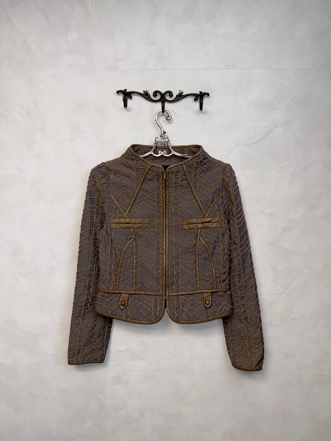 DOHO purple brown grunge stitch jacket 상품이미지1