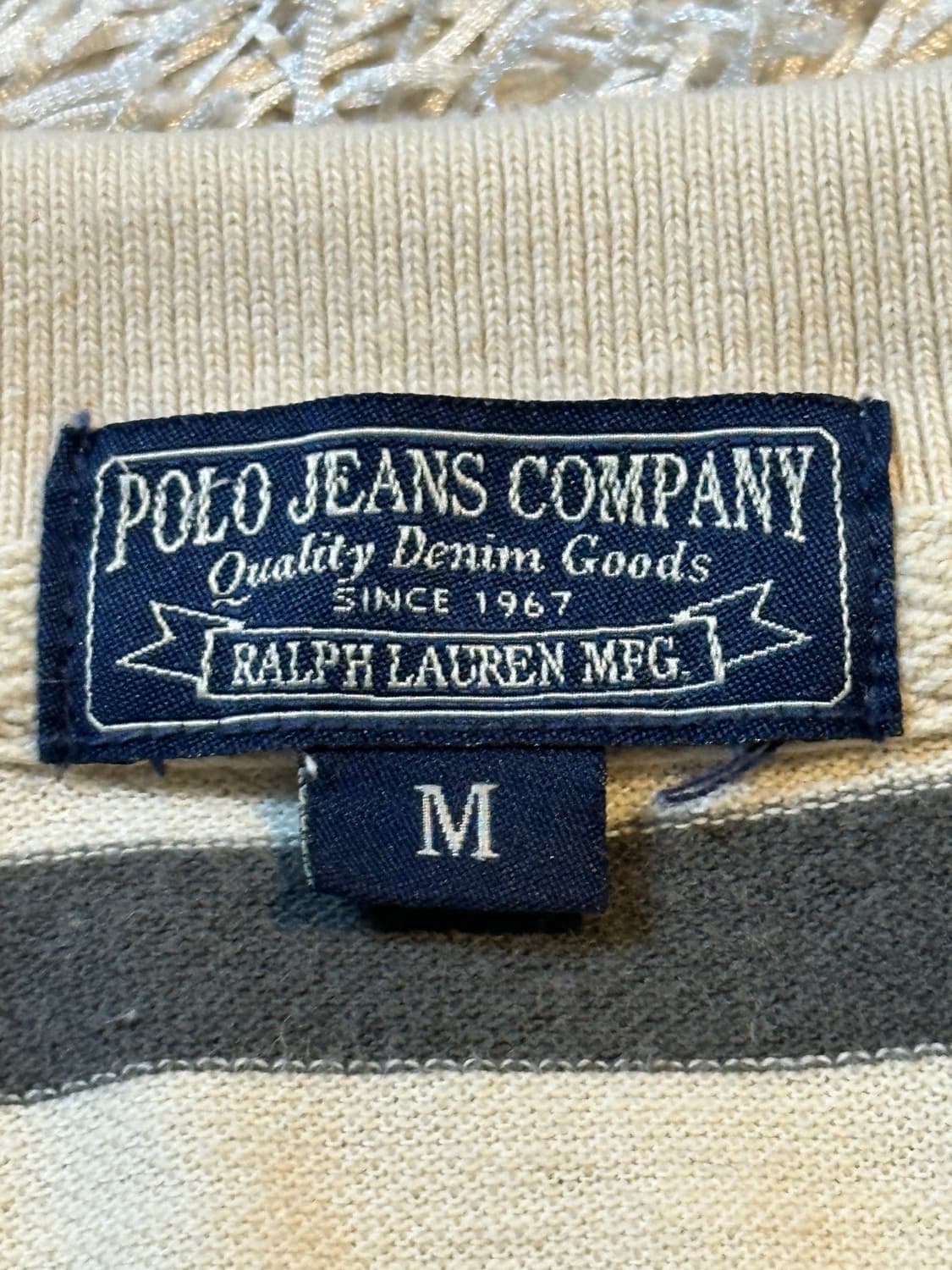 폴로 진스 POLO JEANS 빈티지 패치 스트라이프 반팔 카라티 상품이미지6