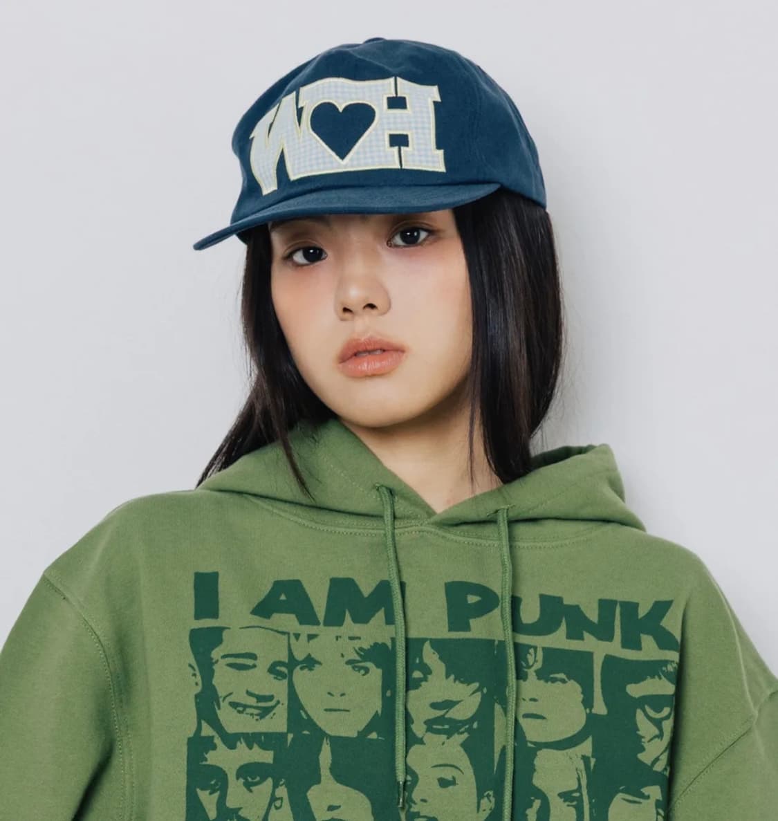 새상품)웹하우스 체크 캡/네이비 상품이미지1