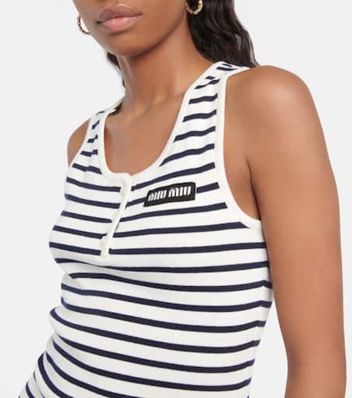 정품) 미우미우 스트라이프 나시 원피스 36 상품이미지4