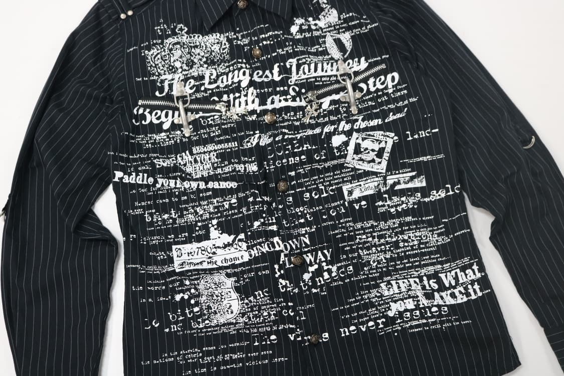 BATSU STUDIO 바츠 스튜디오 빈티지 펑크 스트라이프 본디지 셔츠 상품이미지3