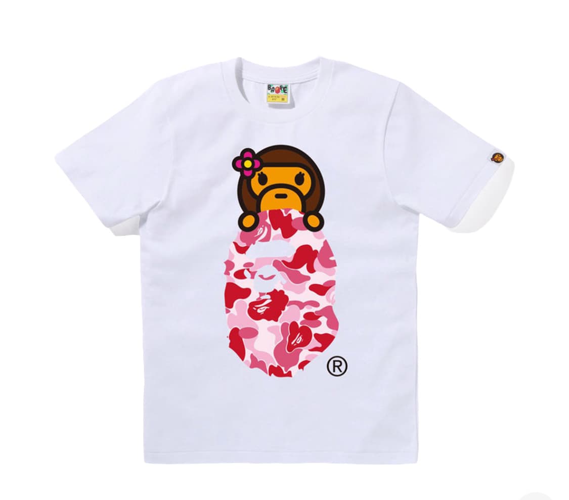 베이프 리사 핑크 카모 반팔 M 상품이미지1