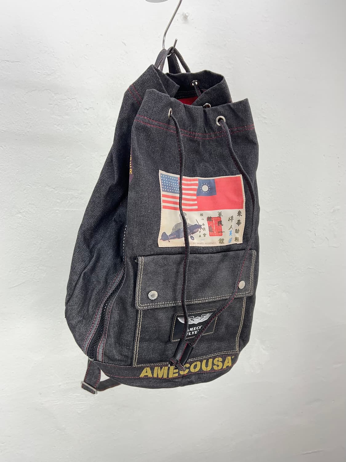 아메코 USAF AIRFORCE 밀리터리 드로스트링 데님 백팩 상품이미지2