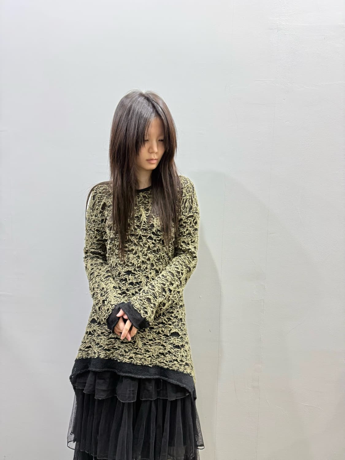 디젤 네트 디테일 언밸런스 원피스 상품이미지8