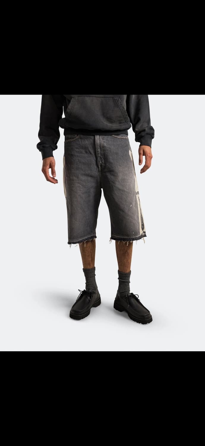 캐피탈 14온즈 데님 5P 본 자수 숏 팬츠 블랙 38사이즈 상품이미지3