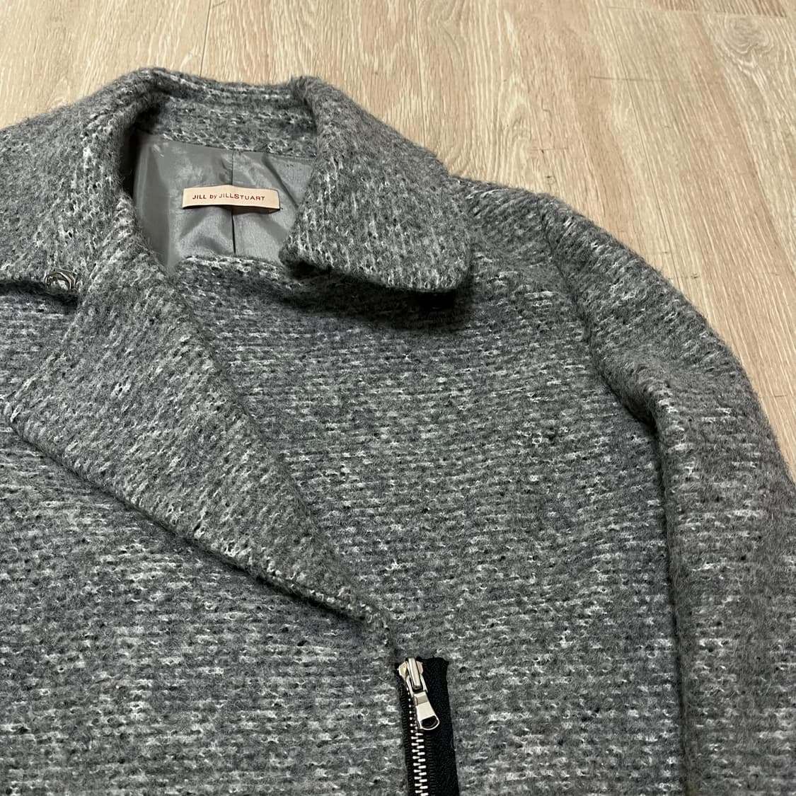 질바이 질스튜어트 여성 배색 모직 집업 헤링본 코트 85-91-160 상품이미지4