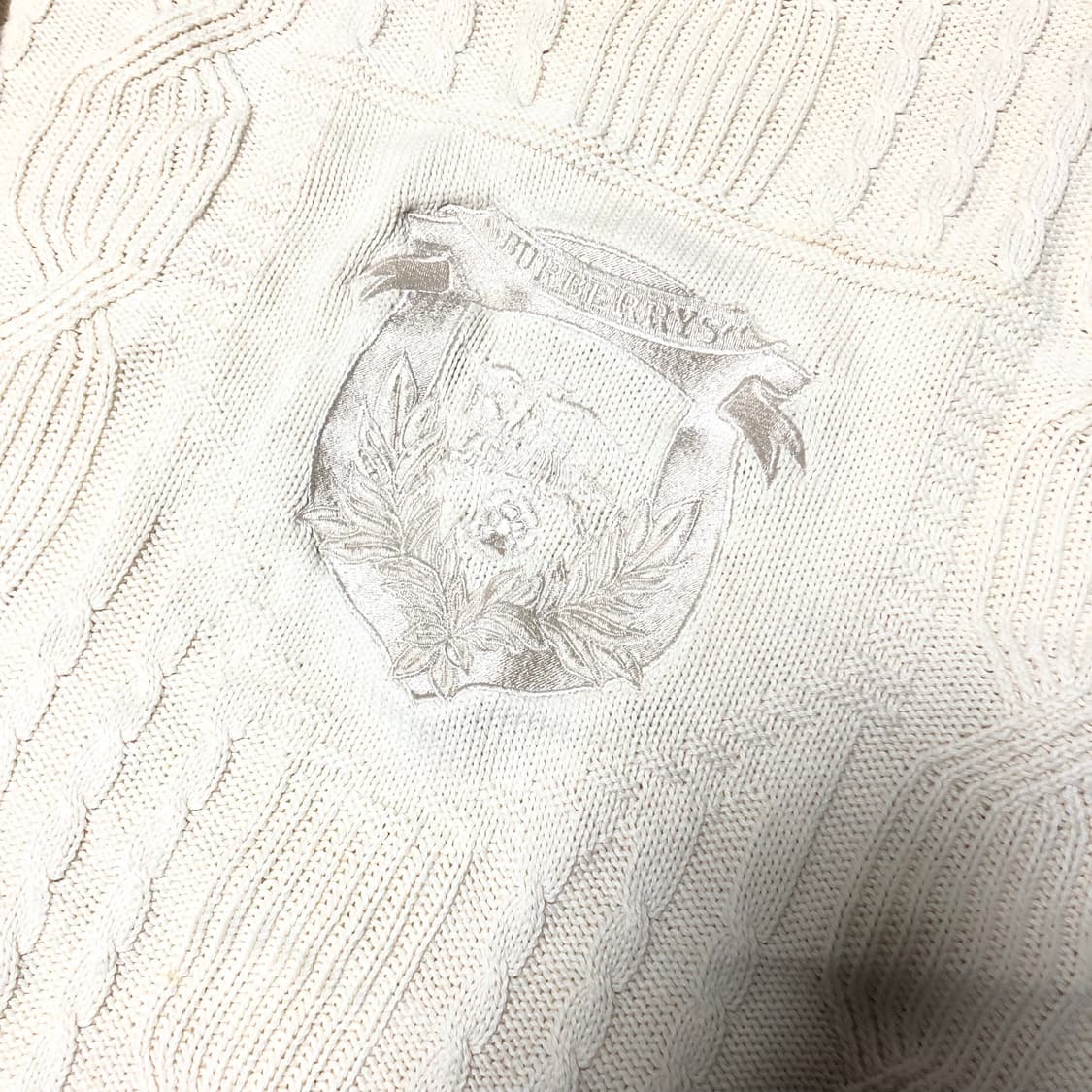 버버리 니트 남성용 케이블 아이보리 상품이미지2