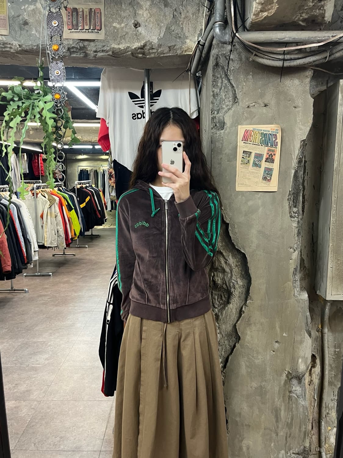 아디다스 벨루어 벨벳 후드집업 브라운 95 #csz1781 상품이미지2