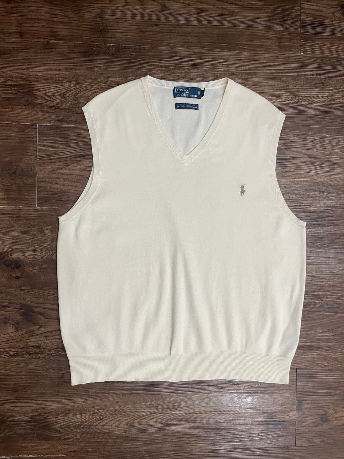 폴로 랄프로렌 피마코튼 니트 조끼 베스트 아이보리 상품이미지1