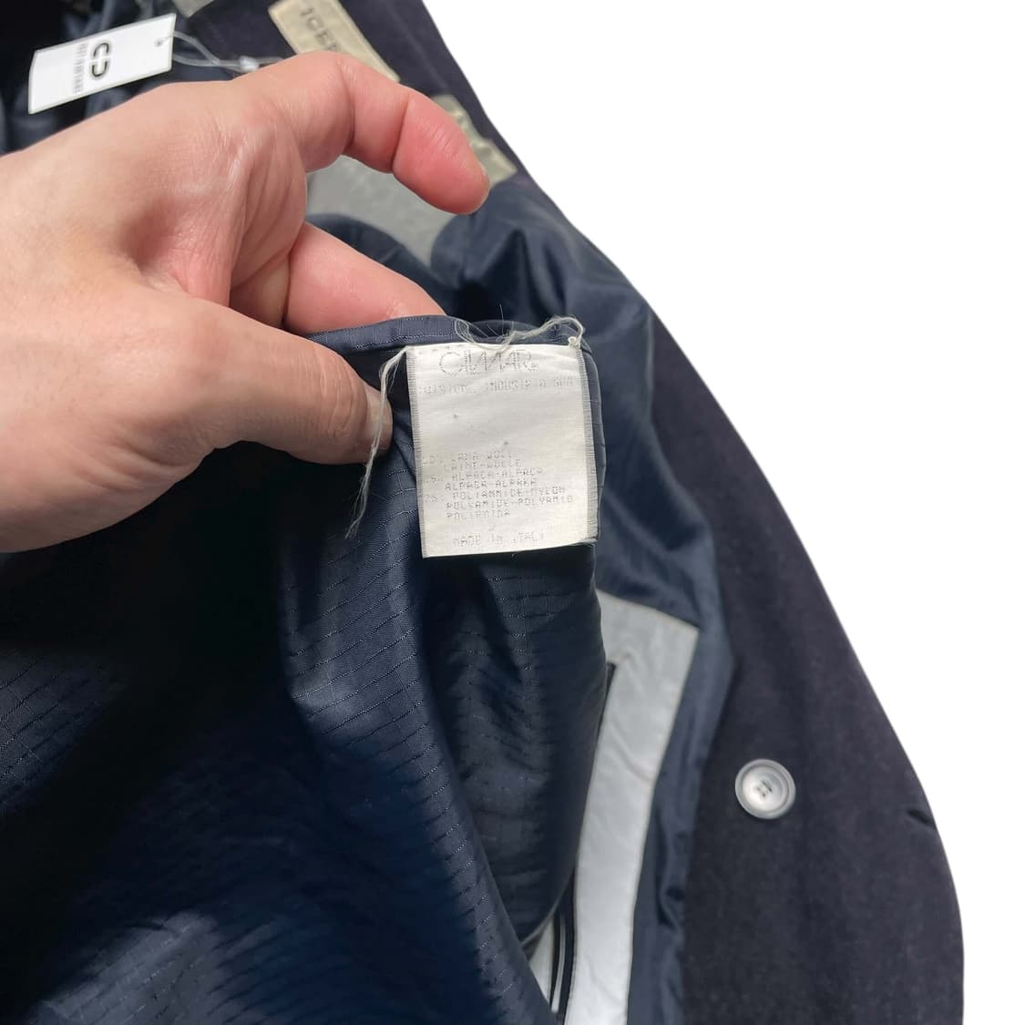 90's iceberg 대각지퍼 버튼 포인트 해군 코트 (italy) 상품이미지10