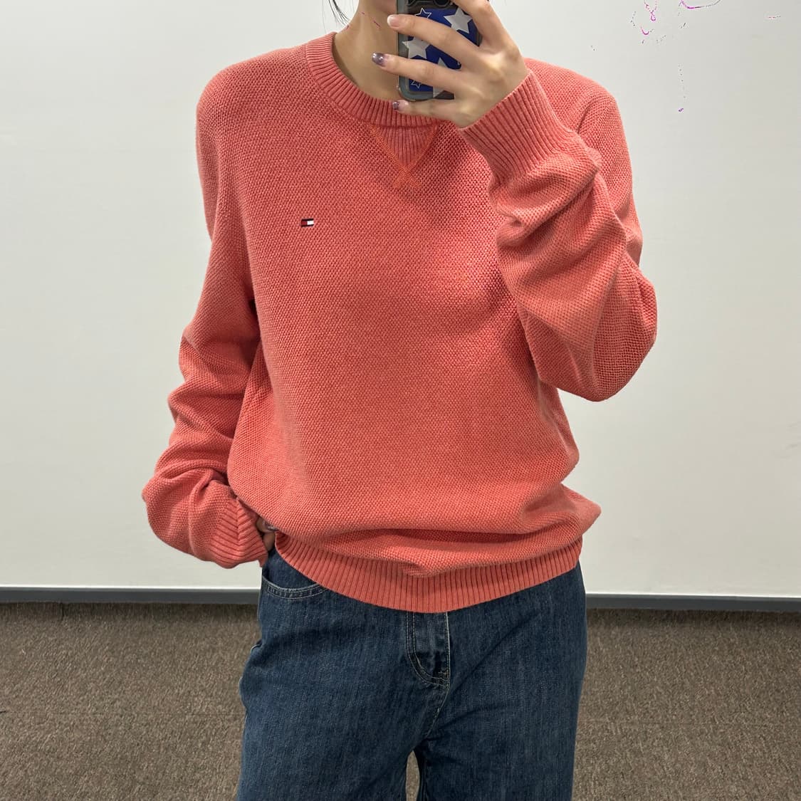 Tommy hilfiger 타미힐피거 코랄핑크 니트  상품이미지1