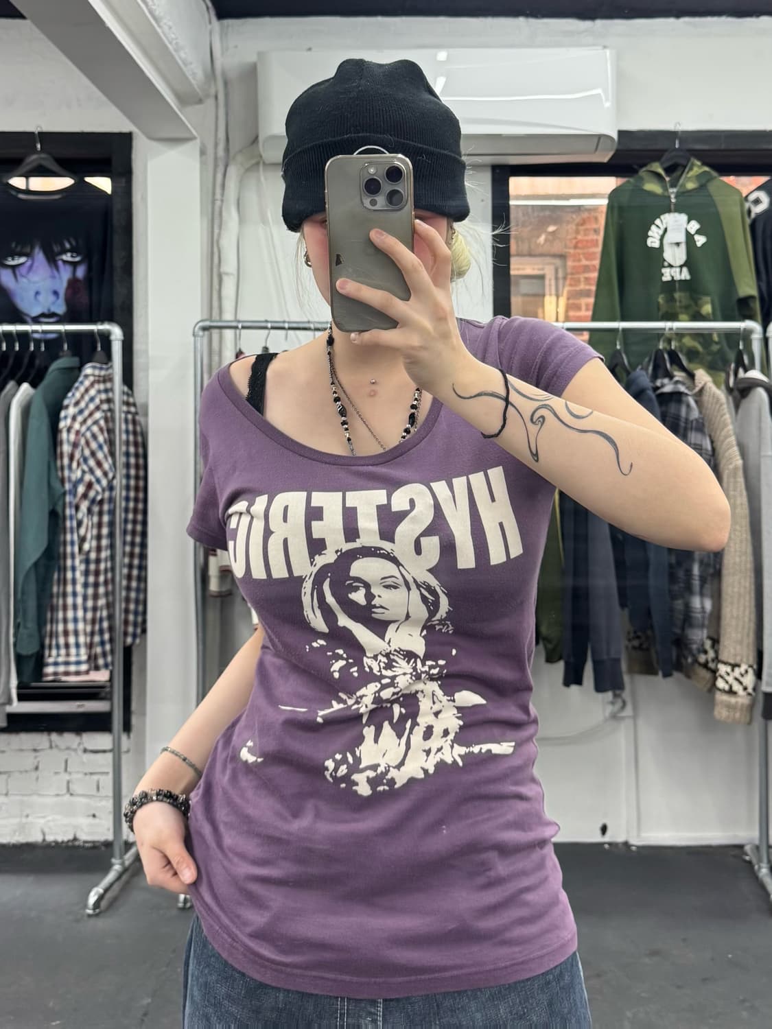 히스테릭 글래머 히스걸 퍼플 반팔티 상품이미지1
