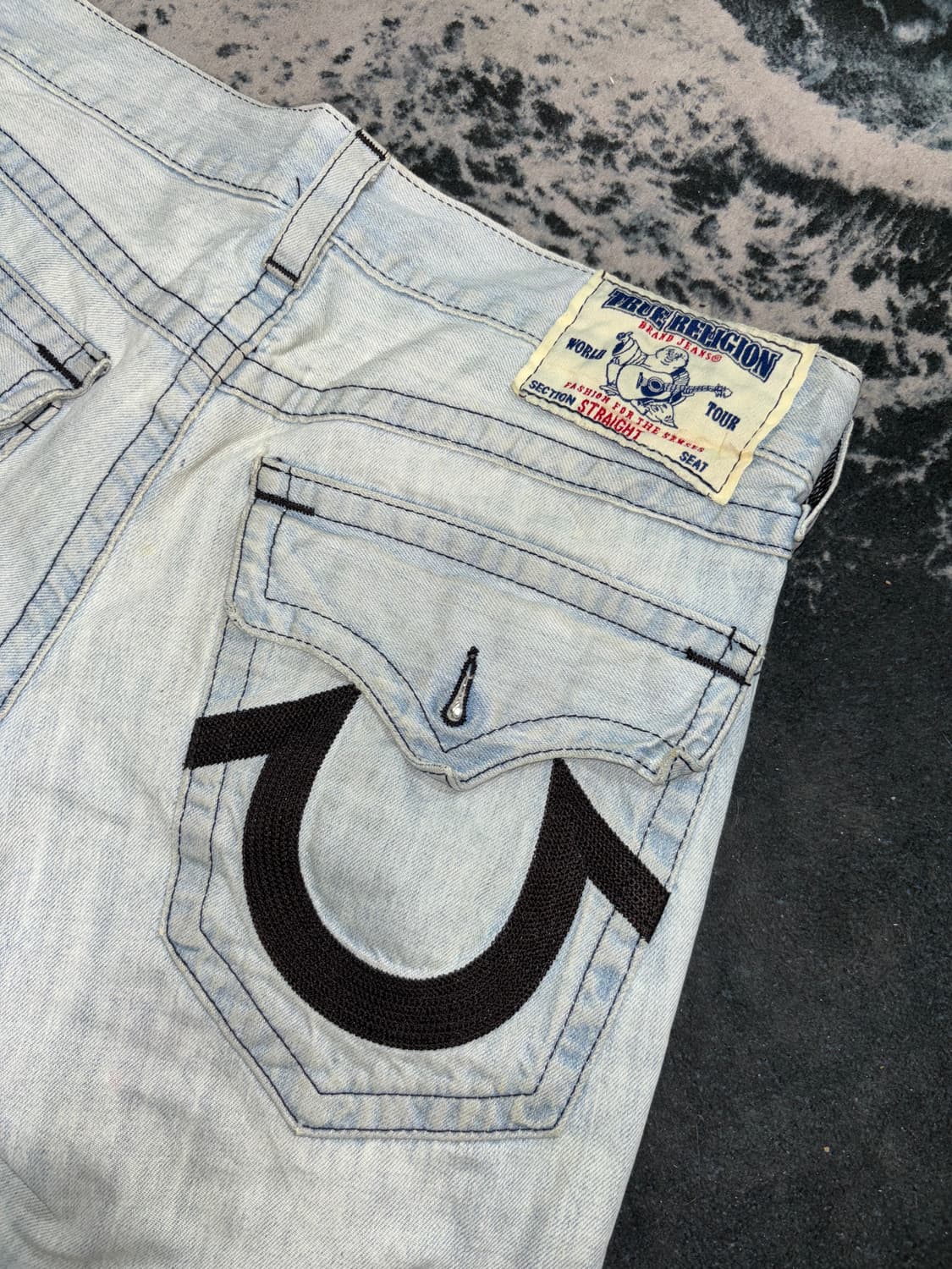 90s TRUE RELIGION 빅U 로고 스트레이트 데님 팬츠 상품이미지4