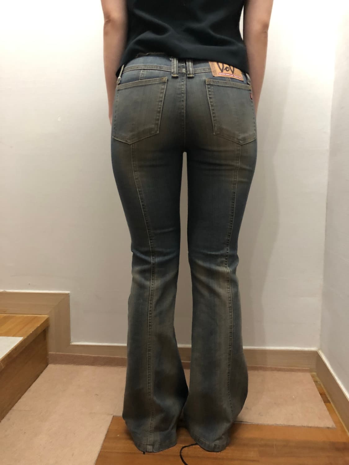 빈티지 데님 워싱 로우라이즈 팬츠 상품이미지1