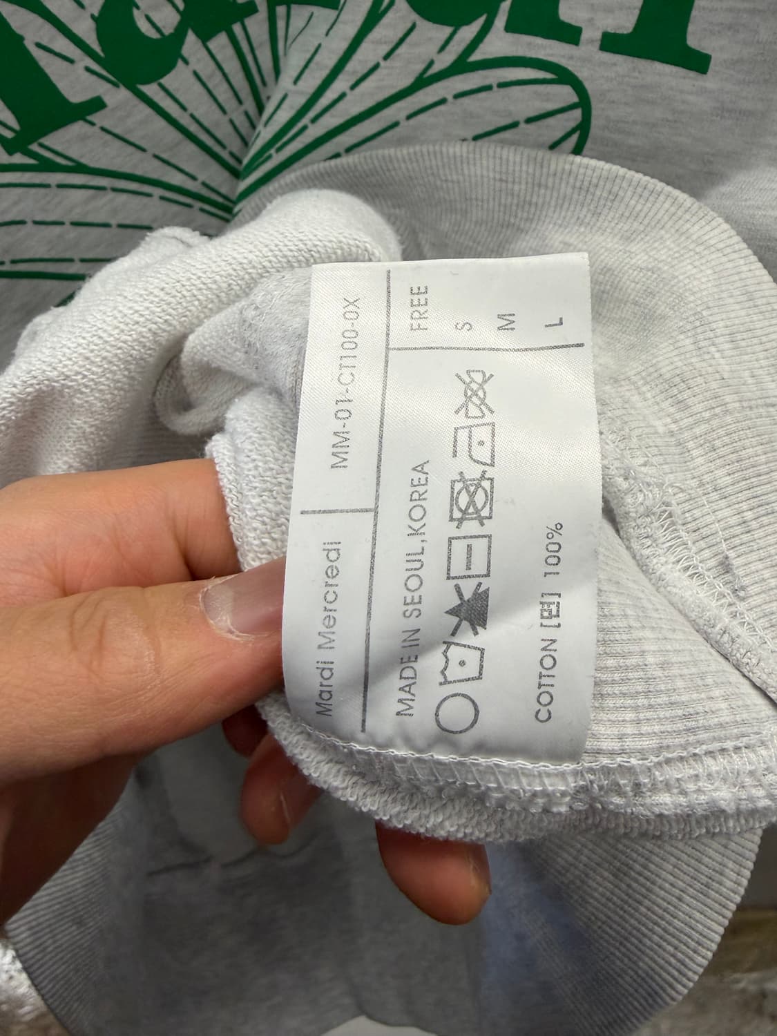 마르디 메크르디 플라워 맨투맨 그레이 FREE 상품이미지4