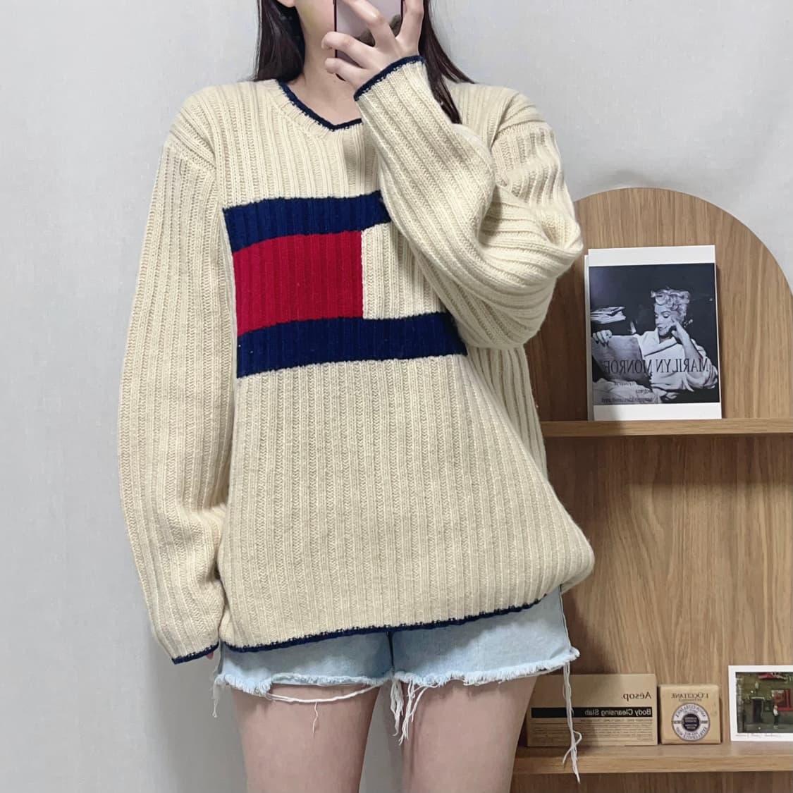 [정품] 타미 버터 빅로고 울 니트 [ S ] 상품이미지3