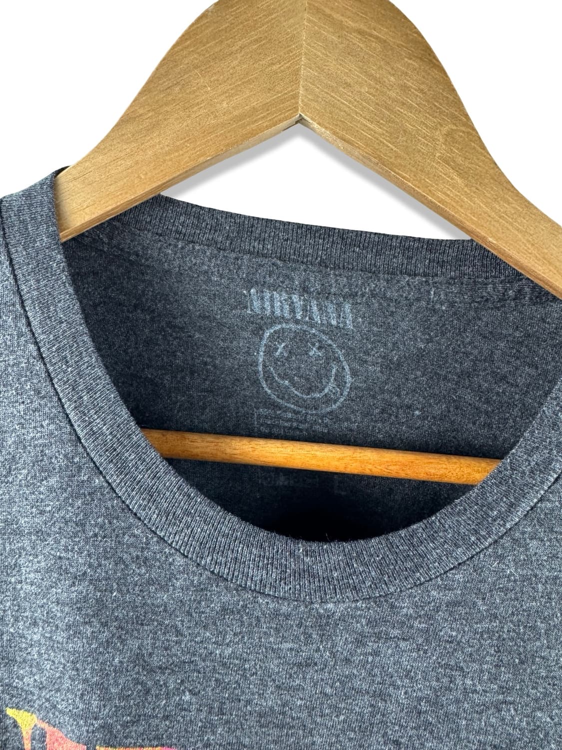 너바나 오피셜 레인보우 스마일 밴드 티셔츠2092 상품이미지5