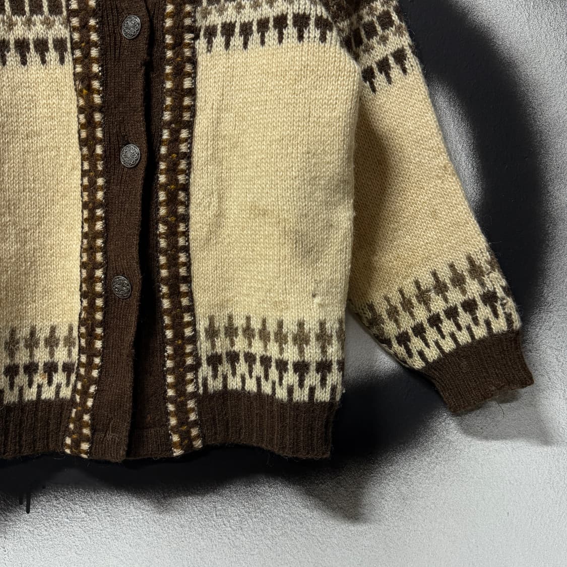 Norway 노르웨이 울 100% 코위찬 크롭 니트 가디건 상품이미지5