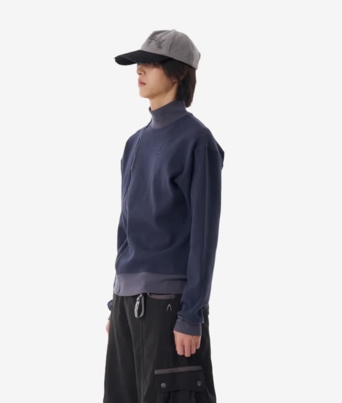 아캄 사이드넥 집업 2사이즈 네이비 상품이미지3