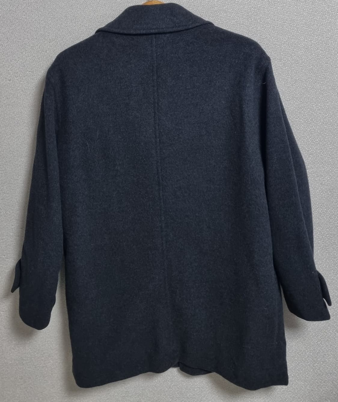 L (100) 입생로랑 빈티지 다크그레이 울/캐시미어 반코트 상품이미지2