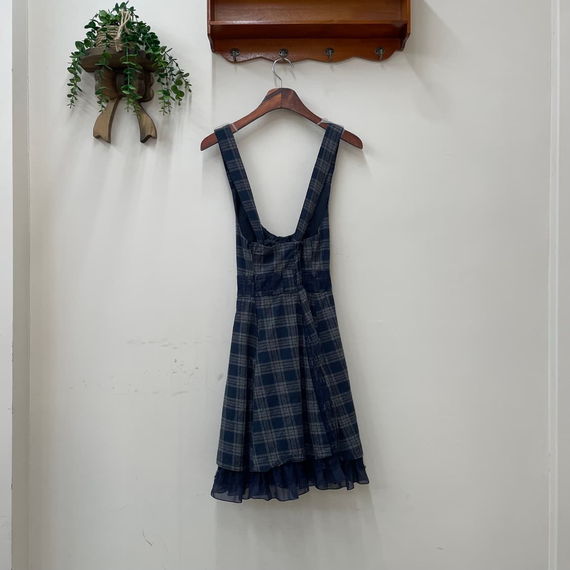 엑시즈팜 체크 레이스업 원피스 상품이미지3