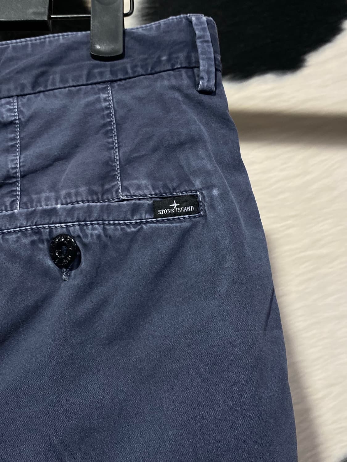 Stone Island 워싱 네이비 코튼 반바지 상품이미지8