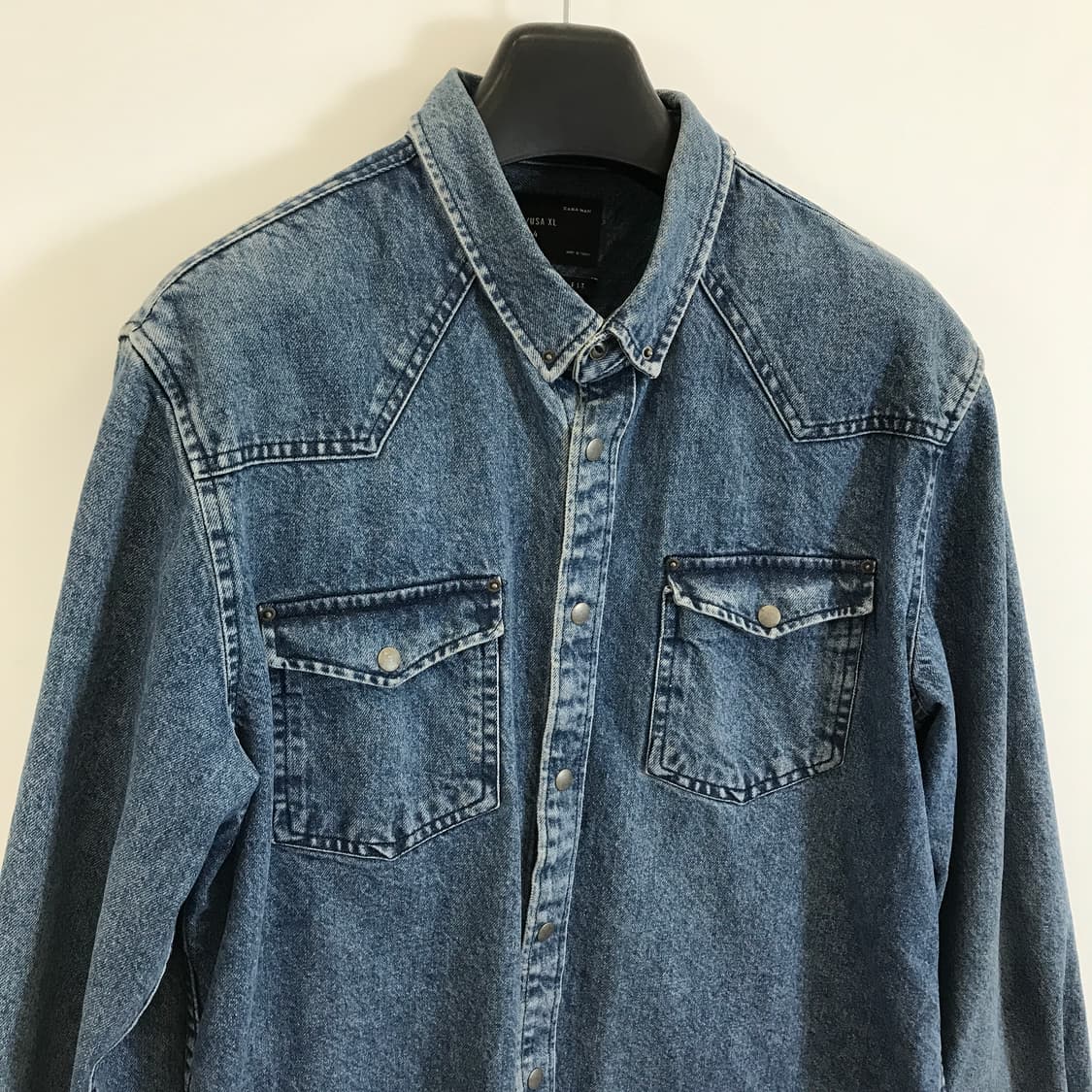 자라 릴렉스핏 데님셔츠자켓 스냅단추 [XL] 상품이미지2