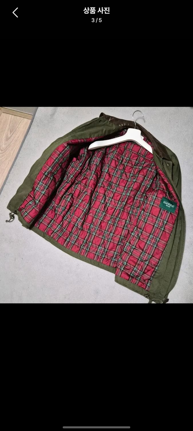 시엔느 타탄 트렌치 자켓 카키 상품이미지3