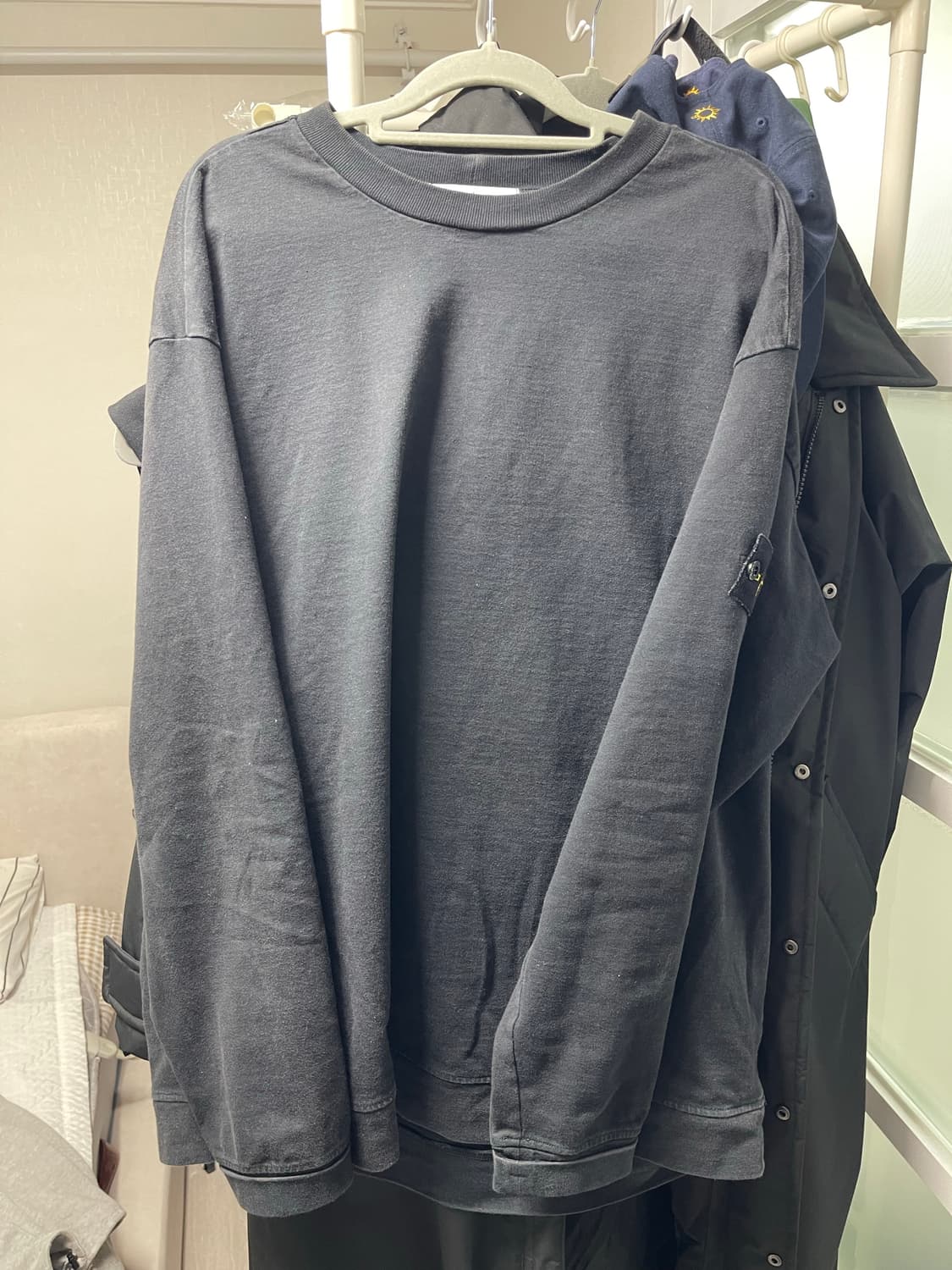 정품/스톤아일랜드 블랙 맨투맨 티셔츠 xxl 상품이미지1