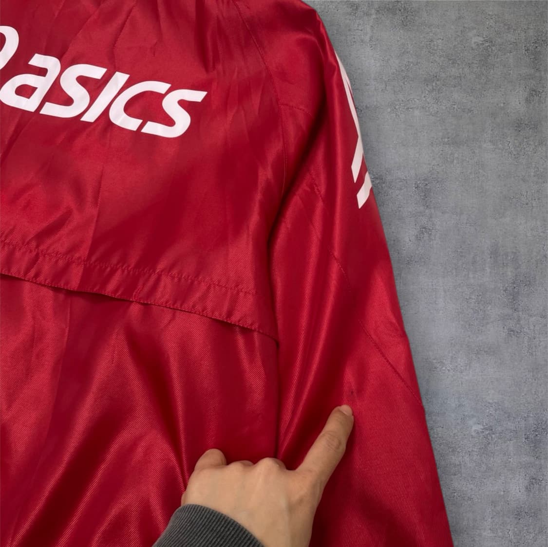 아식스 Asics 레드 올드스쿨 바람막이 자켓 100 상품이미지7