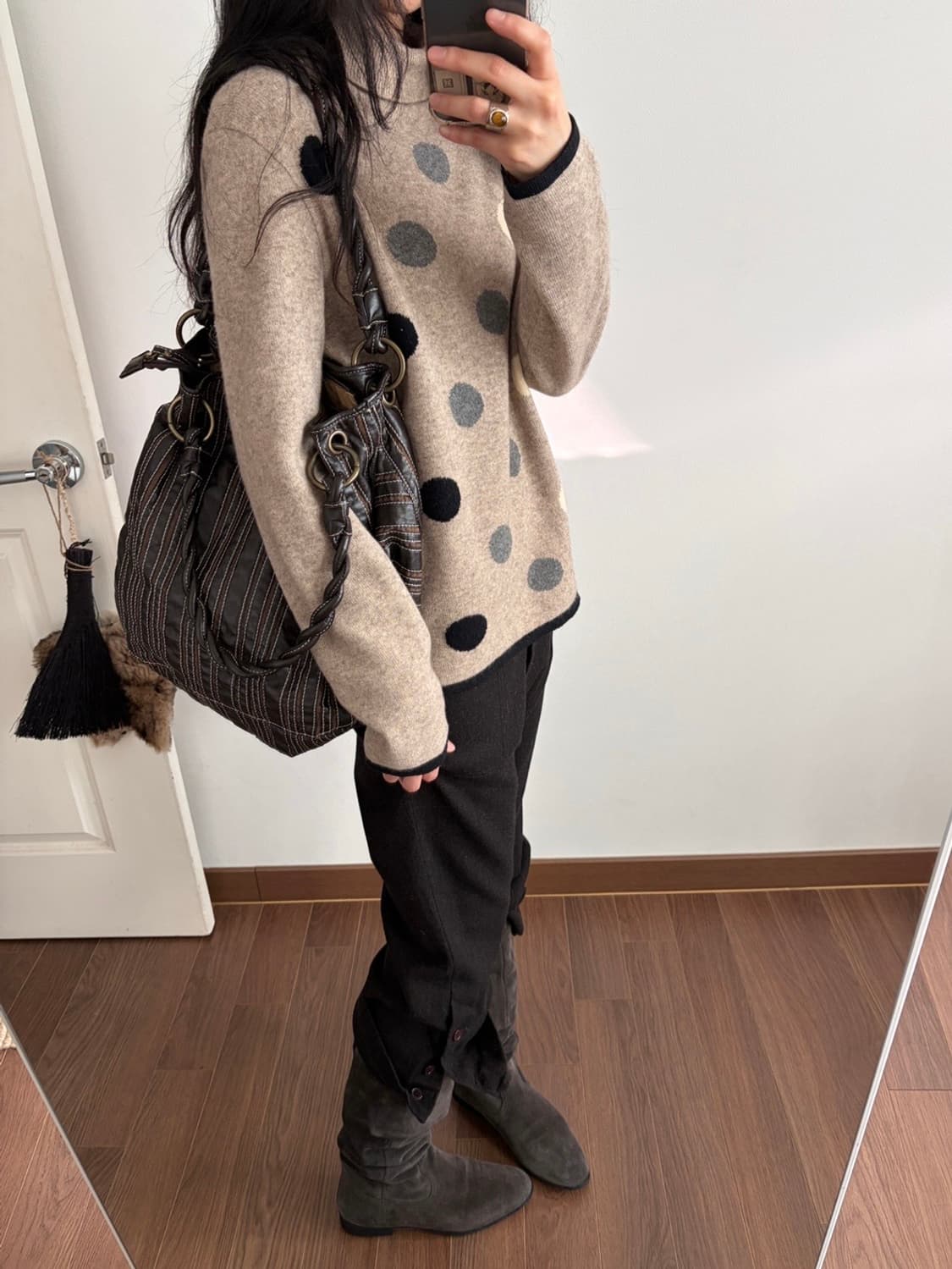 dot wide turtleneck knit 상품이미지5