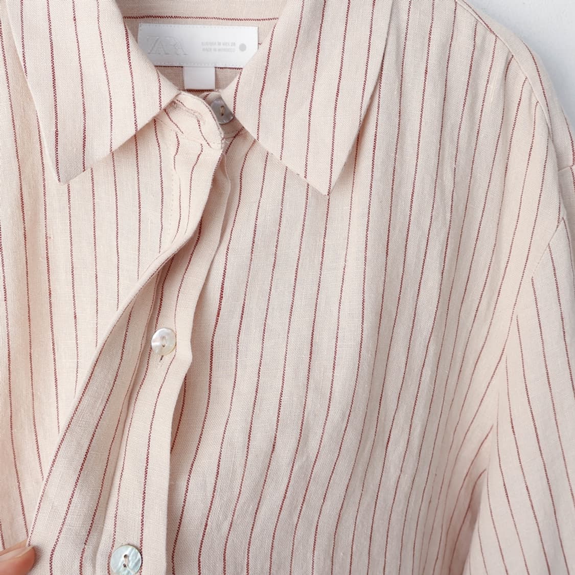 66/자라 린넨100 스트라이프 셔츠 상품이미지8