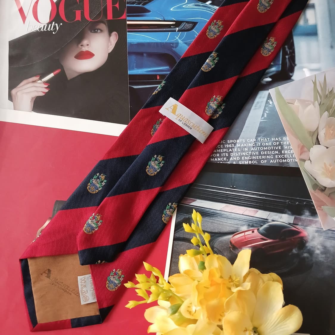 아쿠아스큐텀 실크 스트라이프 넥타이 9.7cm A등급 A18921
 상품이미지4