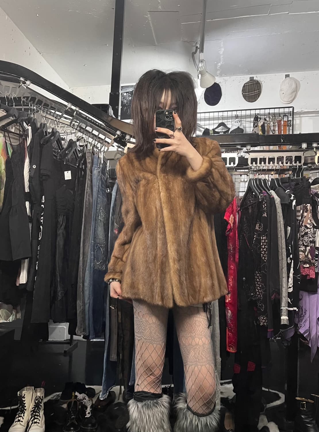 브라운 퍼자켓 상품이미지1