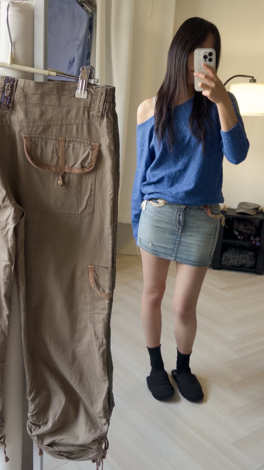 [ELVIS] patch stitch denim mini skirt 상품이미지9