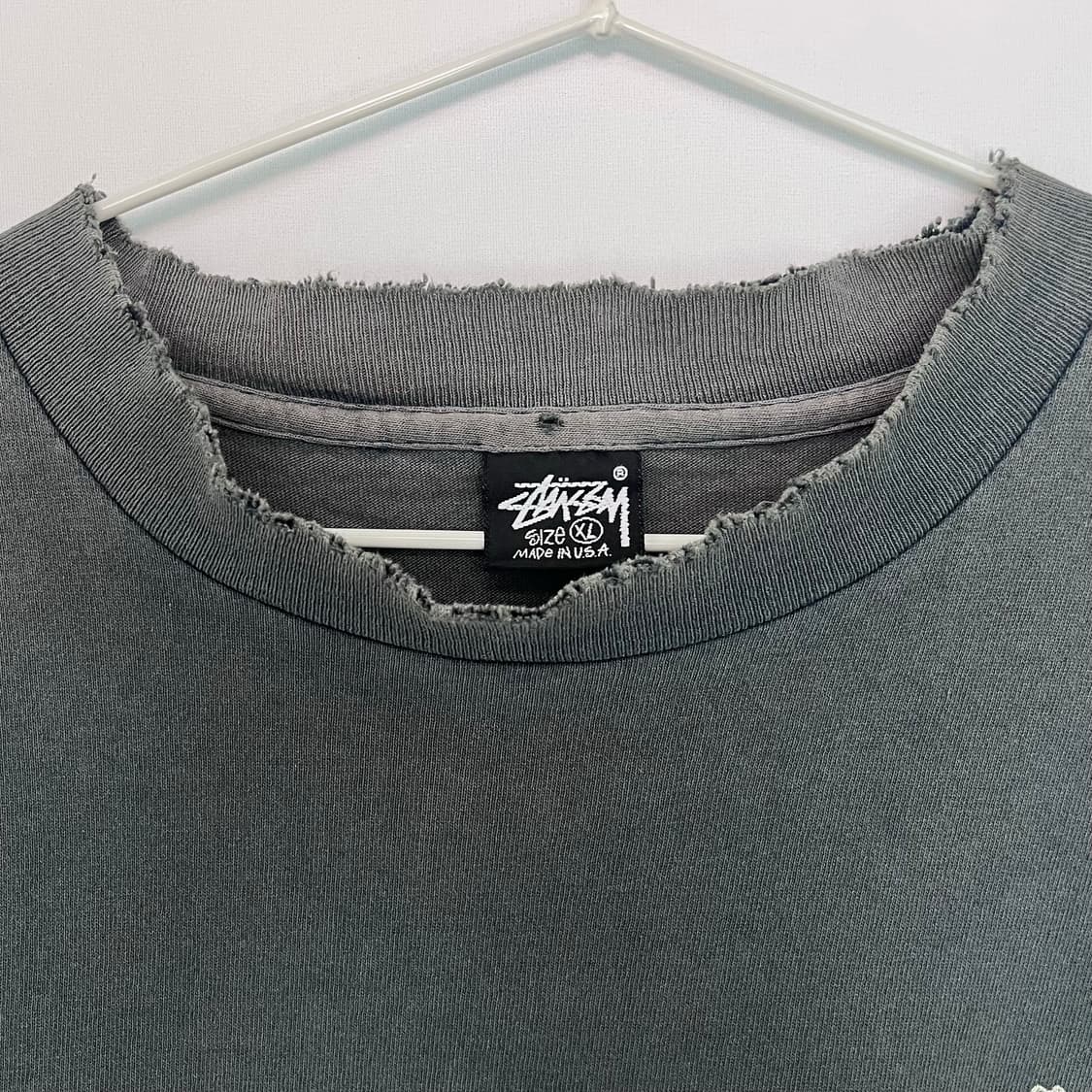 90s Stussy Mr.Blob 페이디드 다크 그린 티셔츠 상품이미지5