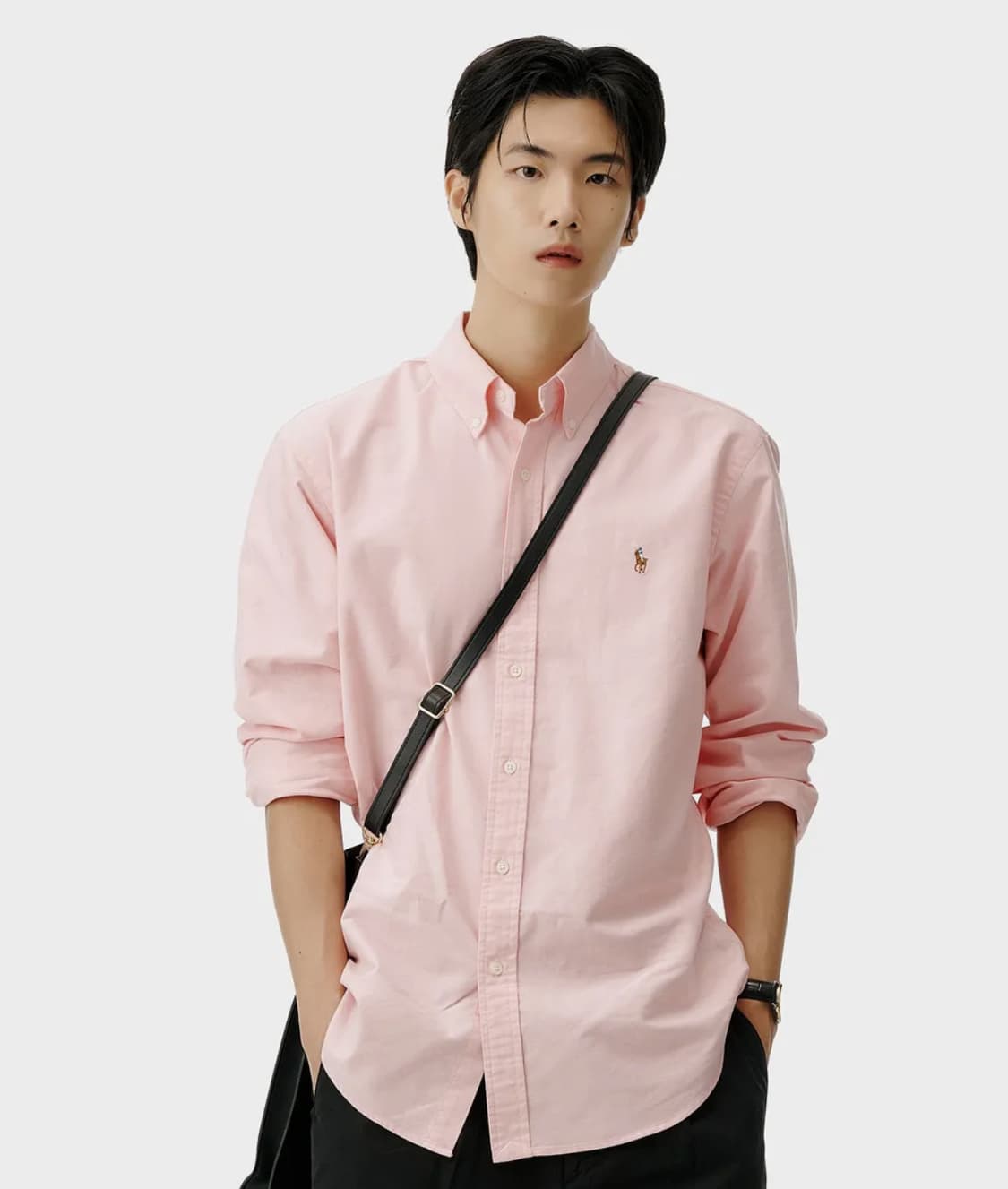 폴로 커스텀핏 옥스포드 셔츠 핑크 상품이미지1
