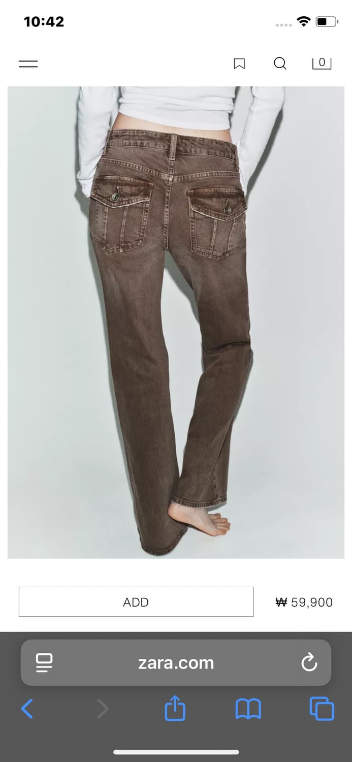 ZARA 자라 TRF BOOTCUT LOW-RISE JEANS 38 상품이미지2