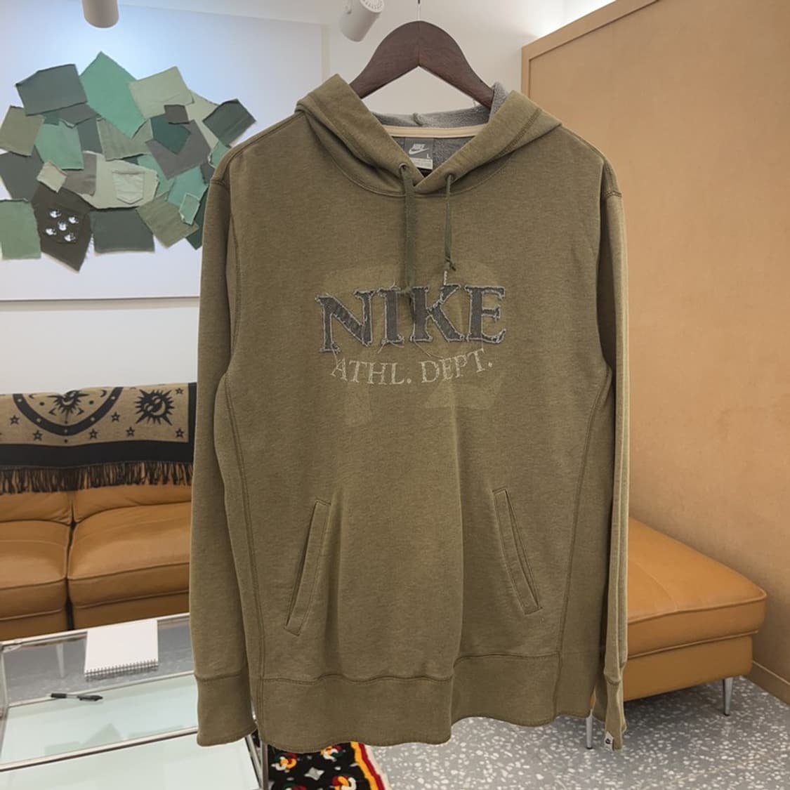 나이키 빈티지 카키 후드티 L C06412 상품이미지3