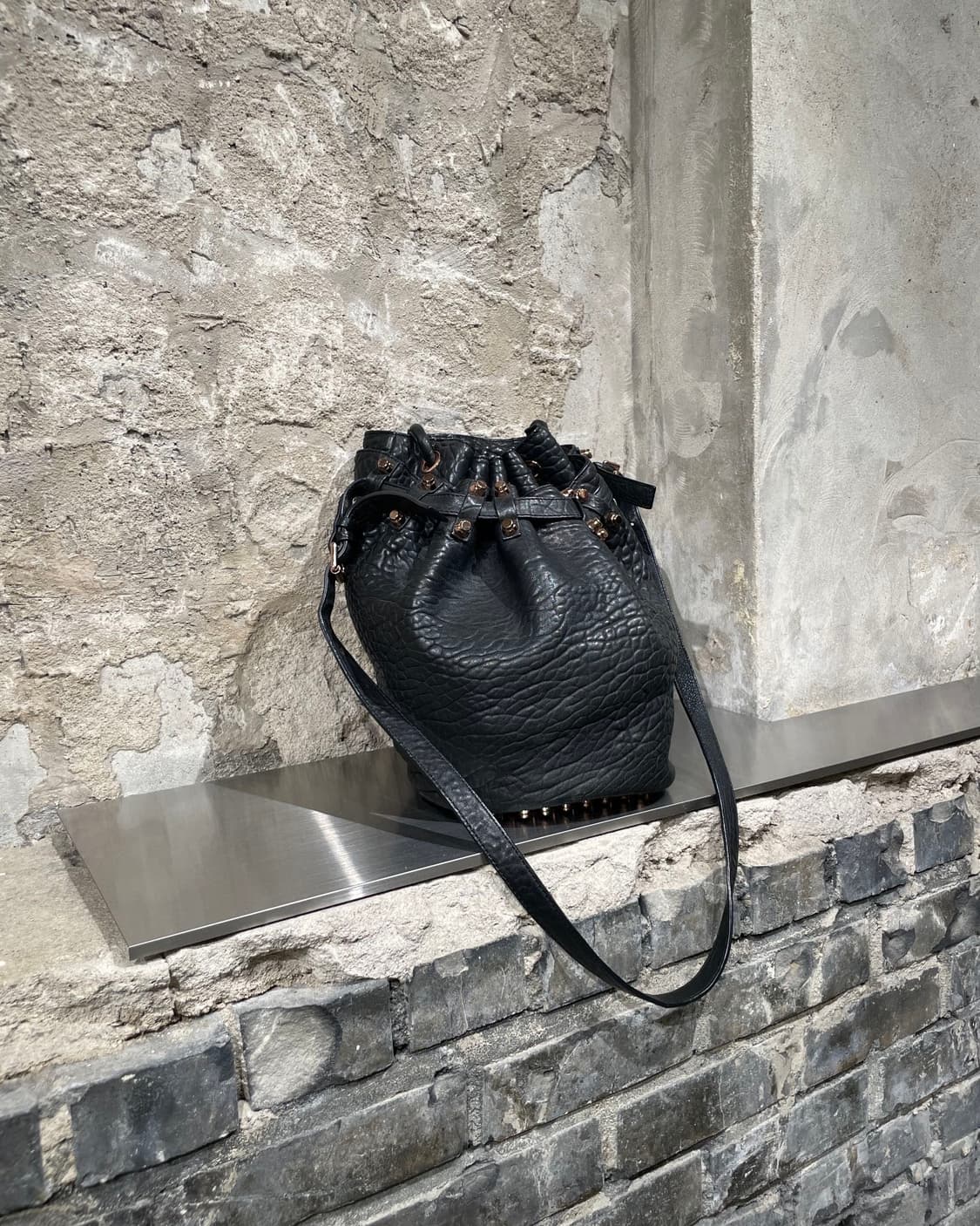 알렉산더 왕 블랙 로즈골드 디에고 레더 버킷백 상품이미지1