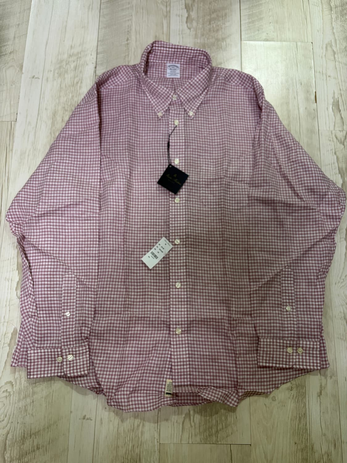 [XXL] 브룩스 브라더스 깅엄 체크 린넨 셔츠 새상품 상품이미지3