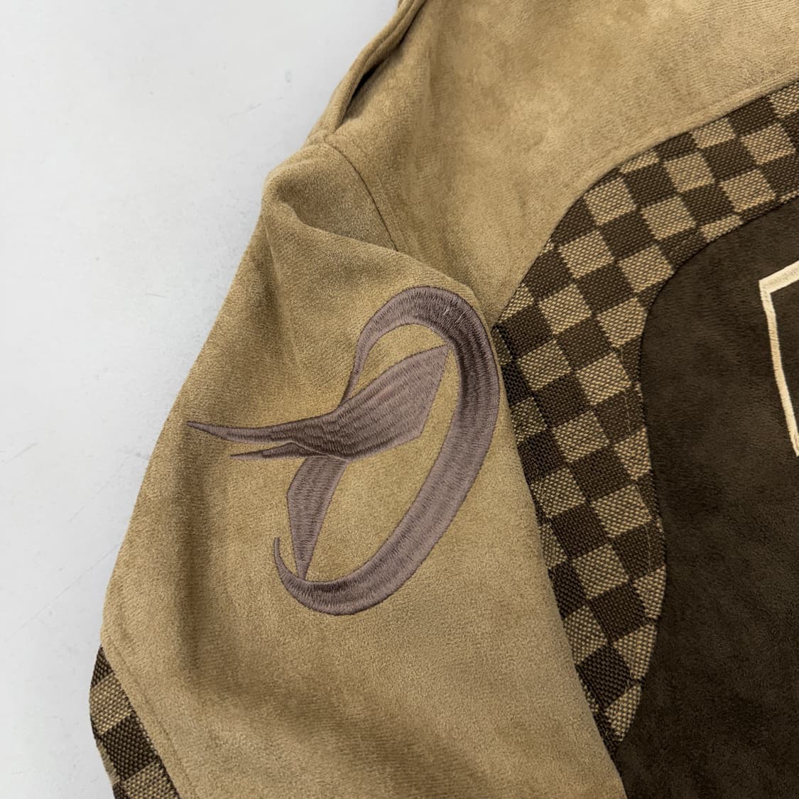 *새상품* 스웨이드 브라운 배색 레이싱 자켓 상품이미지4