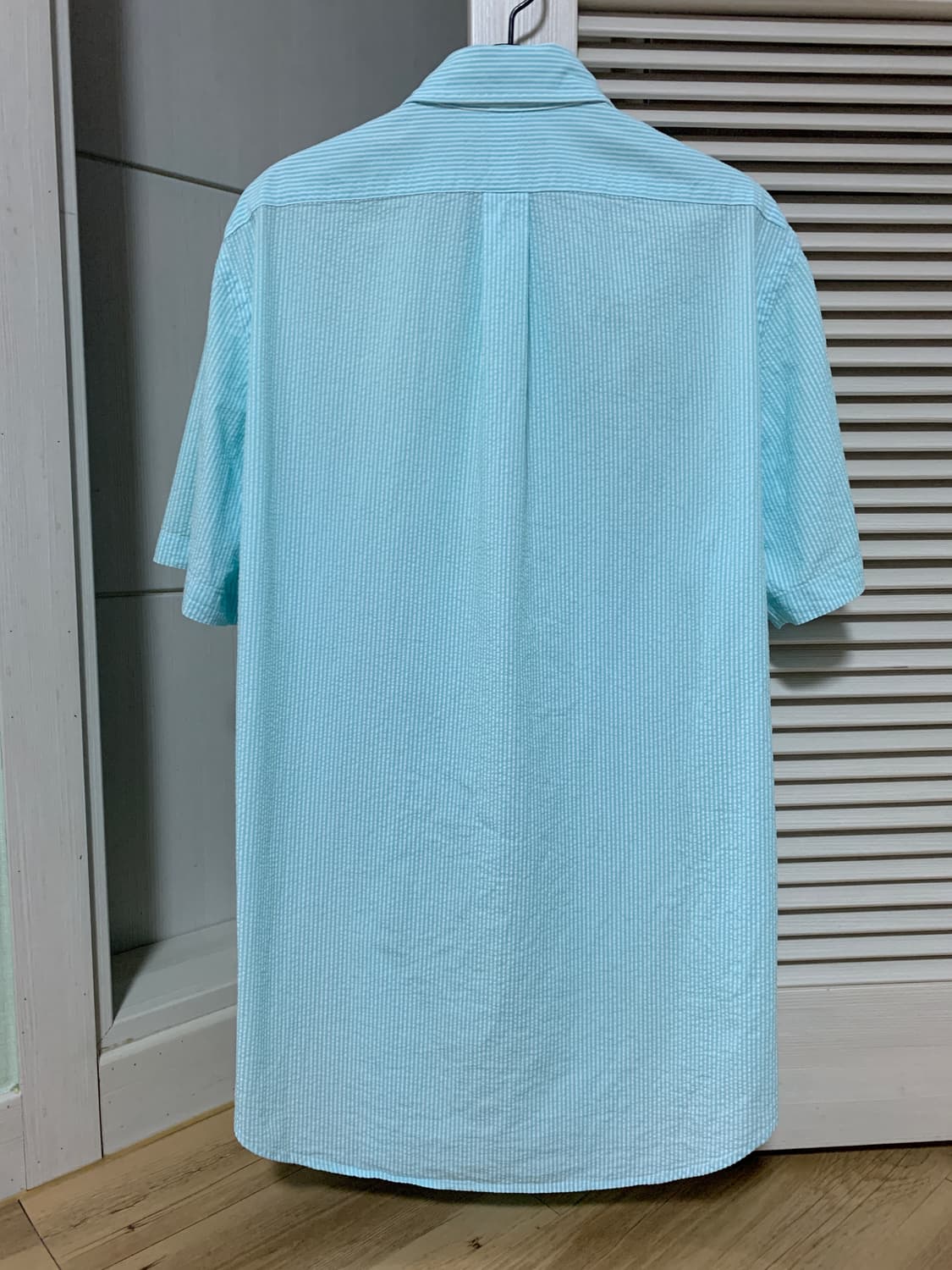 폴로 민트 핑크포니 시어서커 셔츠 M 상품이미지3